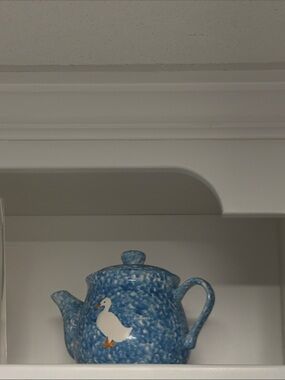 Blue Speckled Duck Teapot - Brand Unspecified